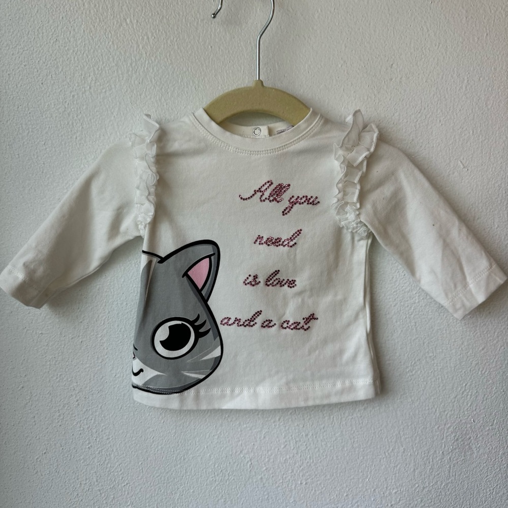 Monnalisa Bebe Kitty Long Sleeve Top